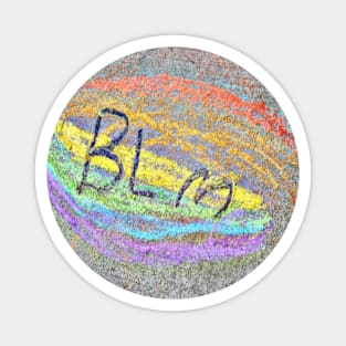 BLM Equality Chalk Street Art - Back Magnet